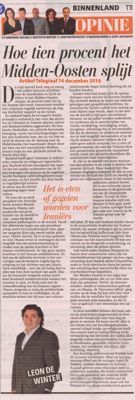 Hoe tien procent het Midden-Oosten splijt (Léon de Winter)